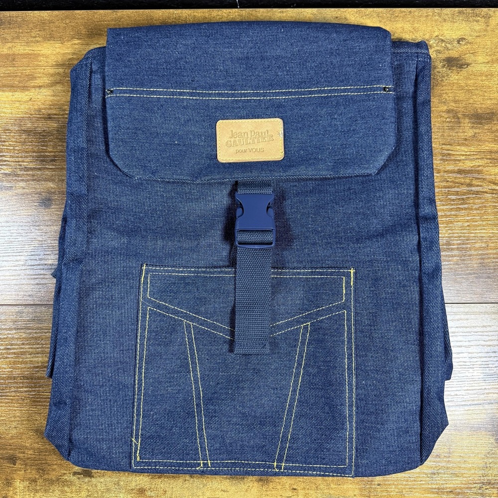 Jean Paul Gaultier pour VOUS Blue Denim Rucksack Backpack‎ OS